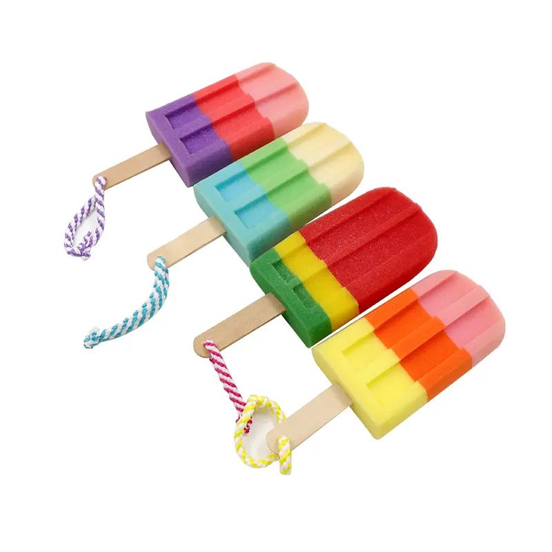 Esponja de baño para bebé, helado, bonita esponja de baño, exfoliante corporal