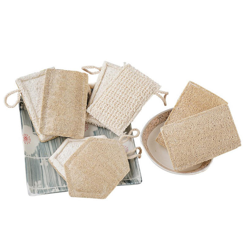 Almohadillas de esponja de lufa biodegradables naturales